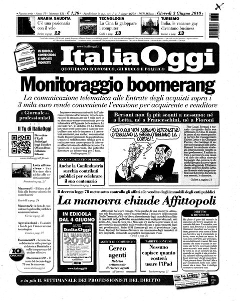 Italia oggi : quotidiano di economia finanza e politica